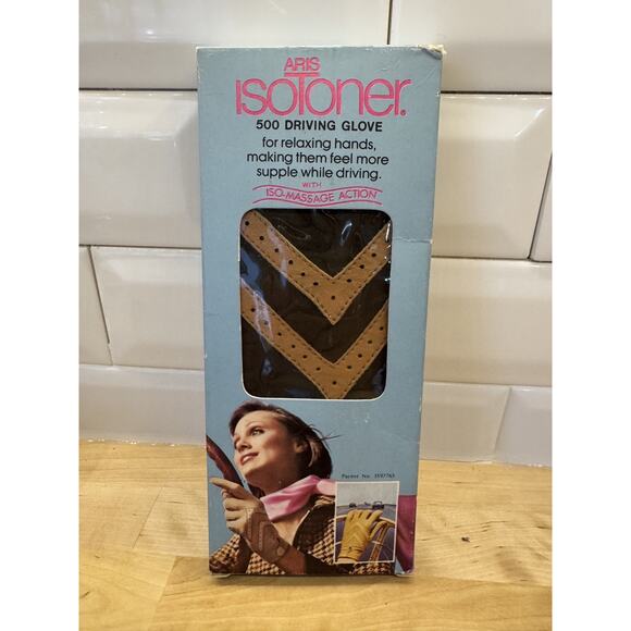 Vintage Aris Isotoner 500 Gloves Women's One Size Driving Gloves Brown 23092 - Picture 2 of 6